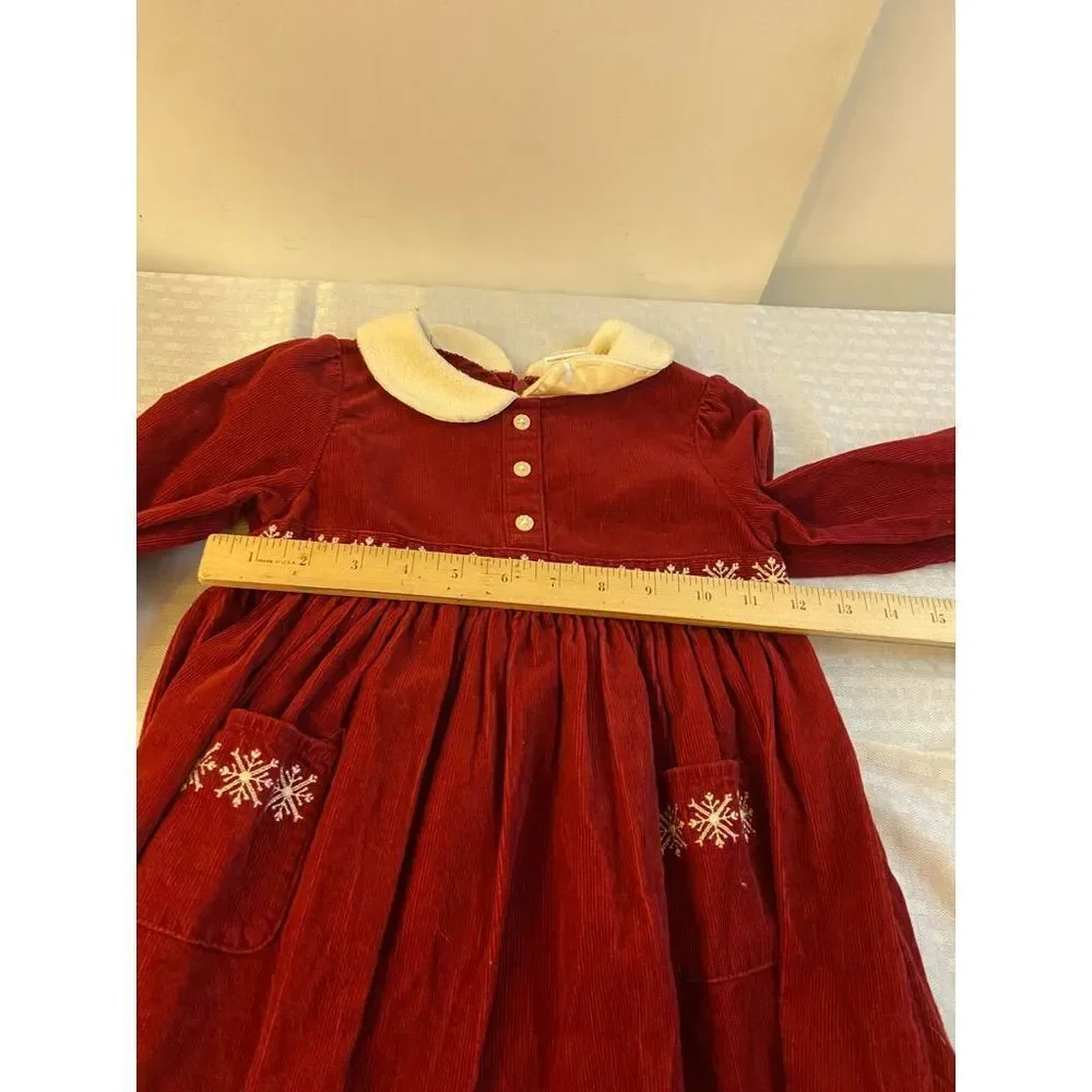 Gymboree Winter dress red snowflakes corduroy 4t‎
